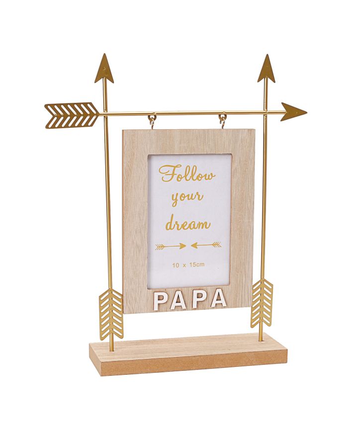 Cadre flèche or papa 27X7H32CM ref 93231