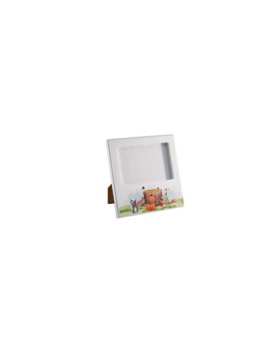 Cadre blanc animaux de la foret assortiments 18X18CM ref 55503 Cadre blanc animaux de la foret assortiments 18X18CM ref 55503