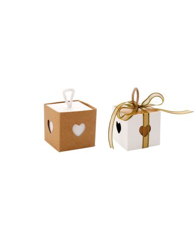Boite coeur corde Avana et blanc ref 1087746 Boite coeur corde Avana et blanc ref 1087746