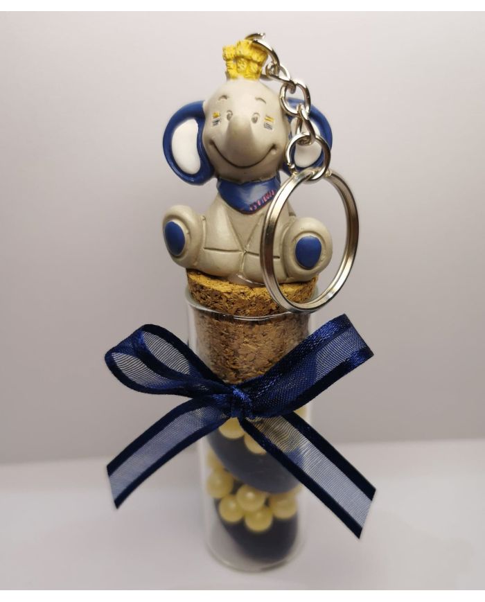 eprouvette porte cle Bao et Wapi garni de dragées