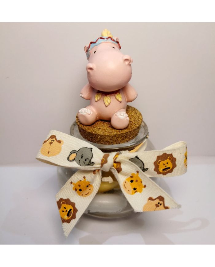 nouveaux sujets savane au choix,sur pot verre garni de dragées