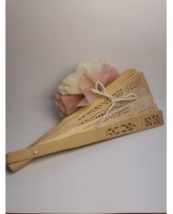 éventail bois avec ballotin dragées