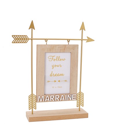 Cadre flèche or marraine 27X7H32CM ref 93232 Cadre flèche or marraine 27X7H32CM ref 93232