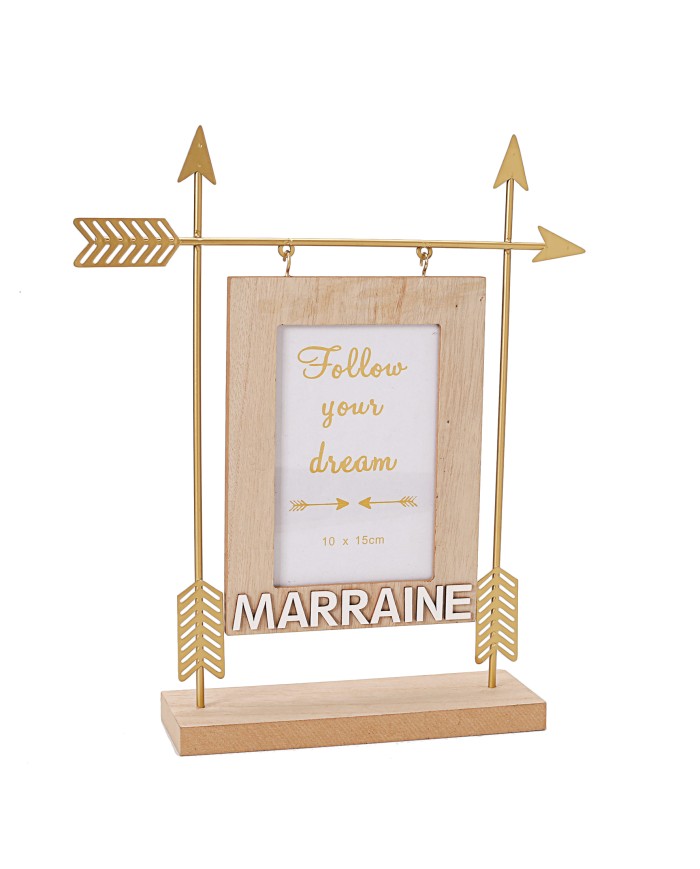Cadre flèche or marraine 27X7H32CM ref 93232