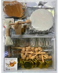 25 minis pots à miel,25 batons en bois