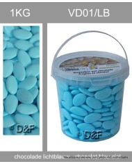 dragées chocolat 1 kg bleu ciel