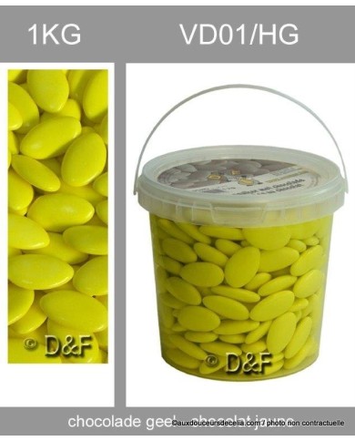dragées chocolat 1 kg jaune . dragées chocolat 1 kg jaune .