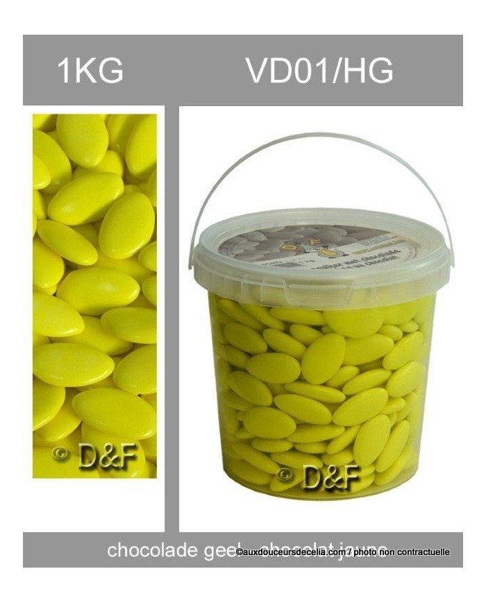 dragées chocolat 1 kg jaune .
