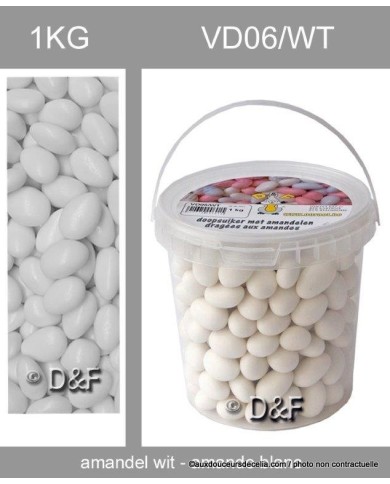 dragées blanc  1 kg amandes dragées blanc  1 kg amandes