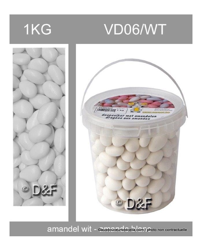 dragées blanc  1 kg amandes