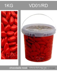 dragées chocolat 1 kg rouge.