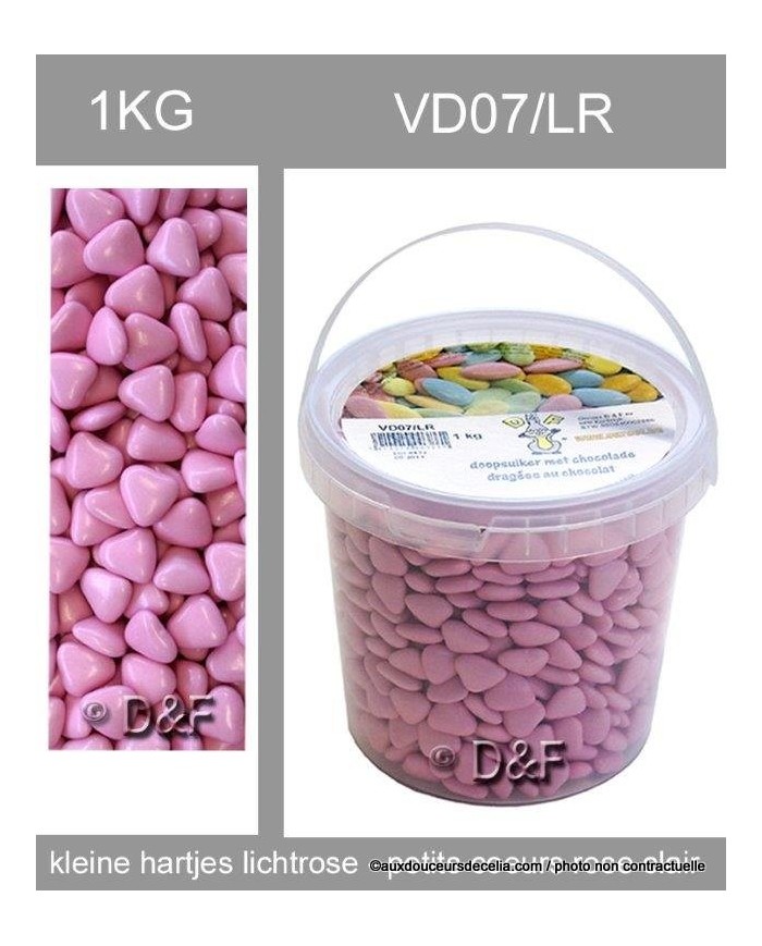 dragées 1 kg petits coeurs rose pale. dragées 1 kg petits coeurs rose pale.