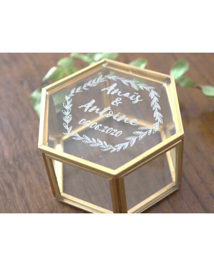 Boite à alliance octogonale métal doré Boite à alliance octogonale métal doré