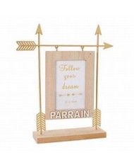 Cadre flèche or parrain 27X7H32CM ref 93235